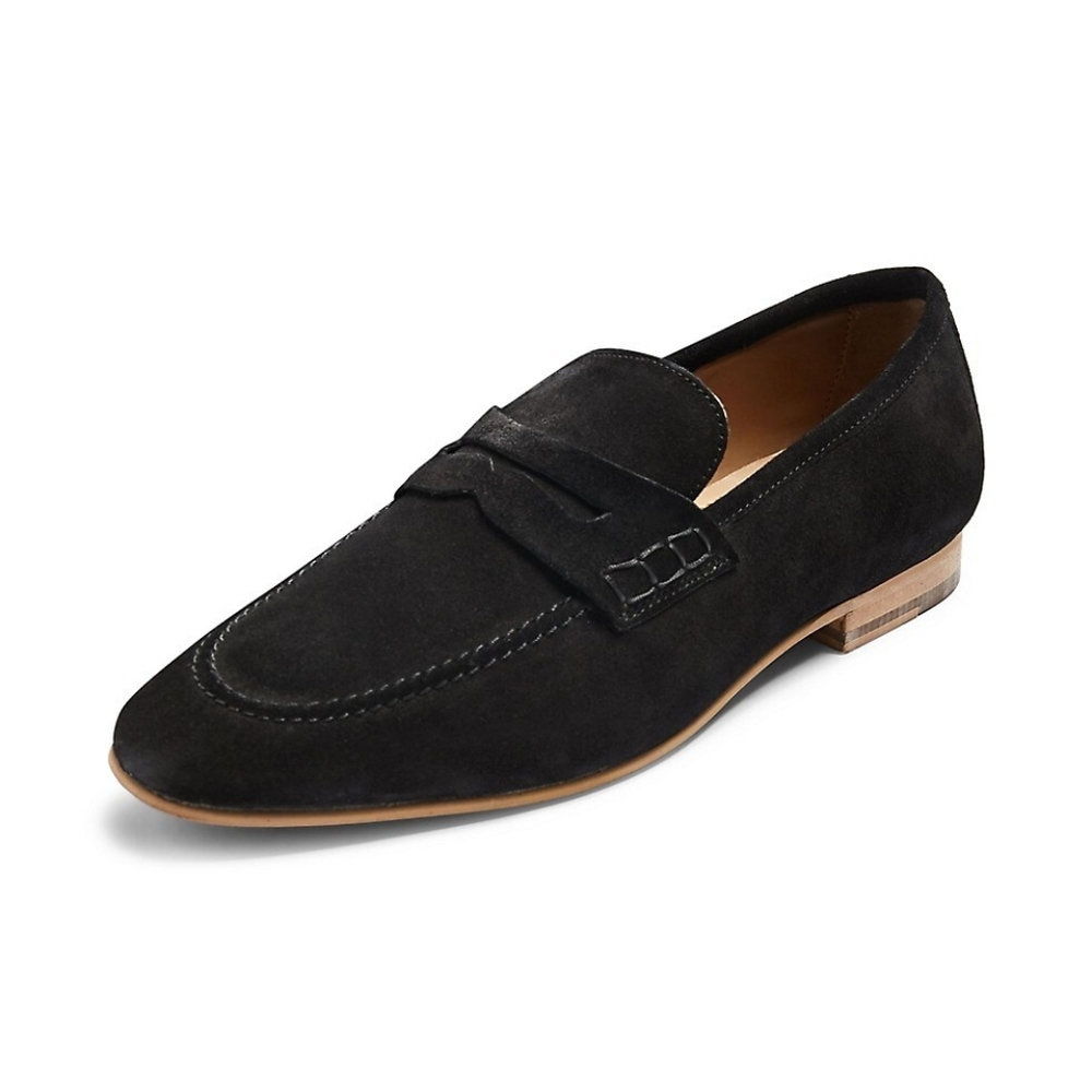 Topman Colburn Suede Penny Loafers black size 12